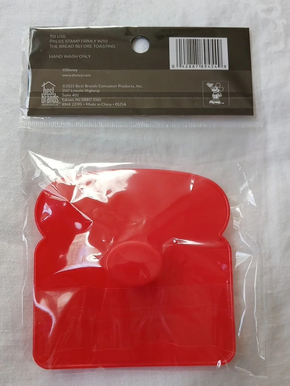 Disney Mickey Mouse Toast Stamp Red New